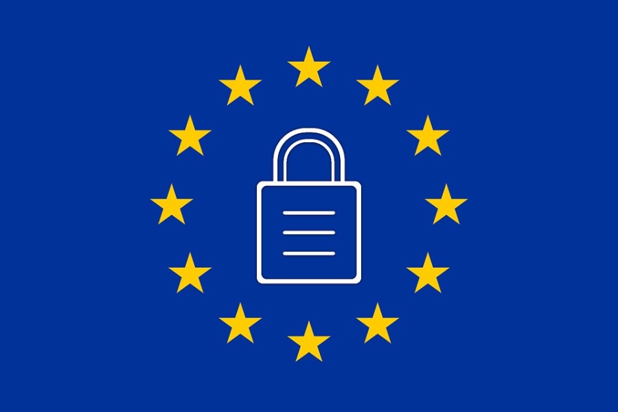 Brexit GDPR Concept - Padlock Surrounded By EU Stars