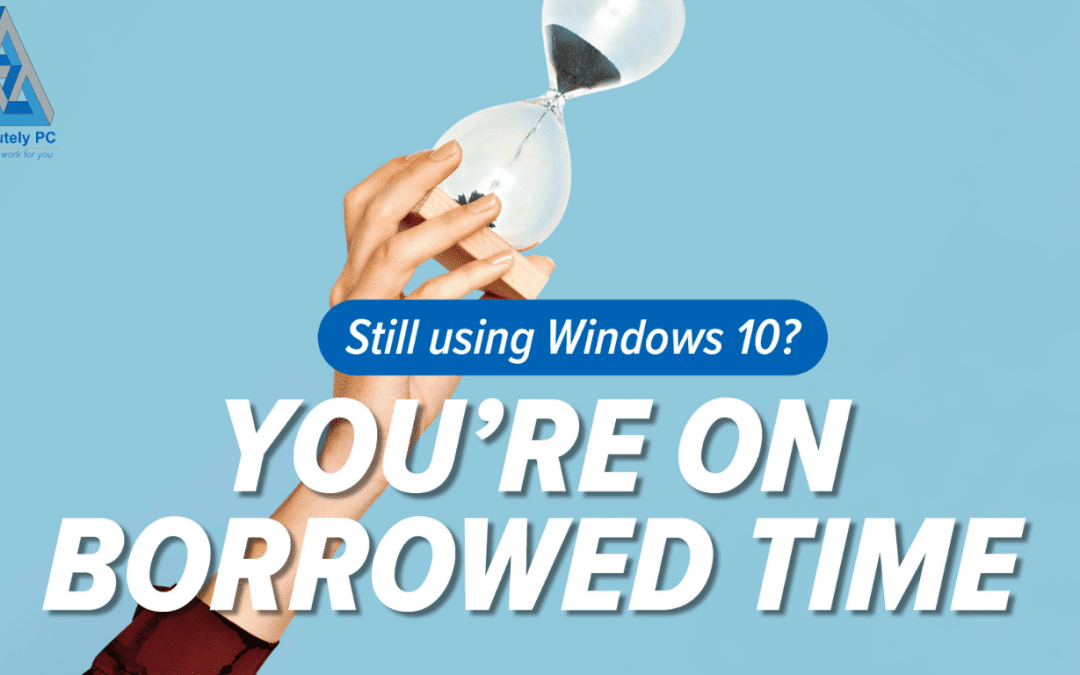 Hourglass symbolising time running out for businesses still using Windows 10