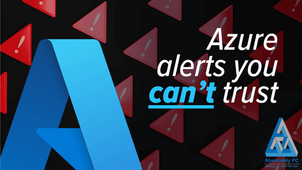 Warning graphic illustrating a fake Microsoft Azure Monitor alert email used in phishing scams targeting professional service firms